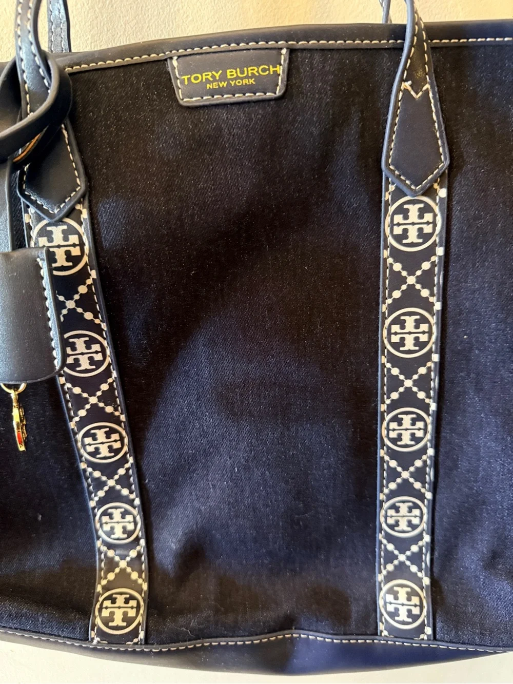 Tory Burch Perry Triple-Compartment Denim Tote